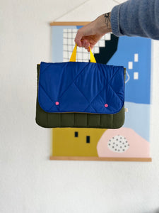 Housse ordinateur Puffy -  Bleu & kaki