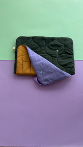 Housse ordinateur Puffy - Jaune & vert bouteille