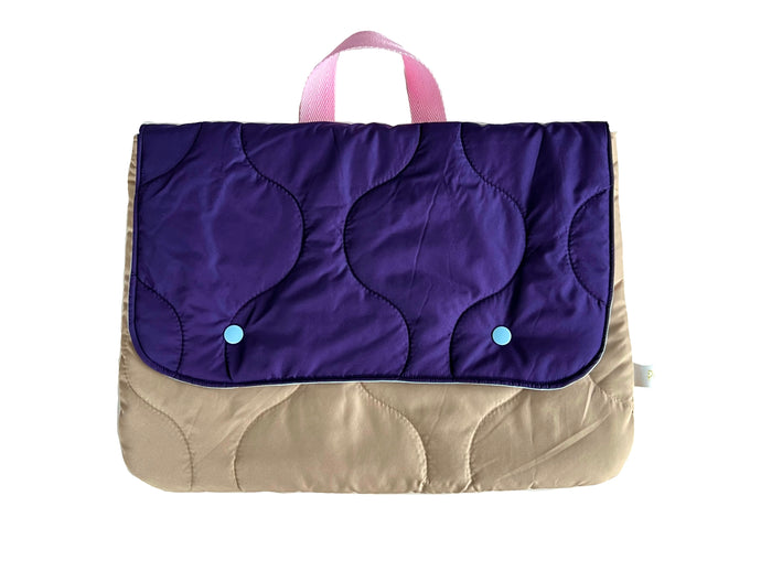 Housse ordinateur Puffy - Violet & beige