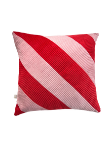 Coussin - Rayures rose & rouge