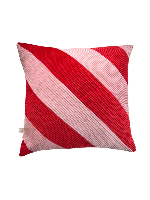 Coussin - Rayures rose & rouge