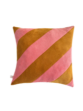 Load image into Gallery viewer, Cushion - Ocher &amp; pink stripes