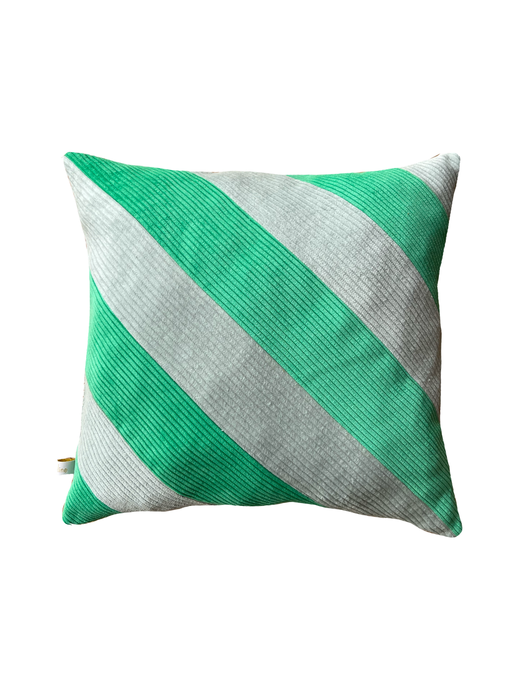 Coussin - Rayures vert & bleu glacier