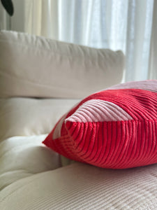 Cushion - Pink &amp; red stripes