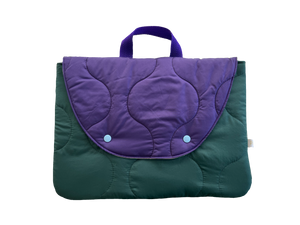 Housse ordinateur Puffy - Vert bouteille & violet