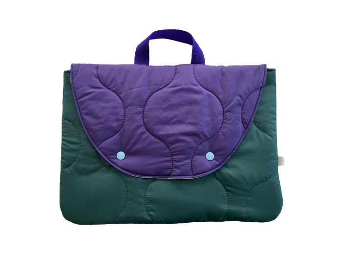 Housse ordinateur Puffy - Vert bouteille & violet