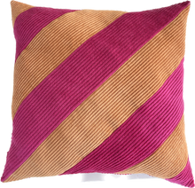 Charger l&#39;image dans la galerie, Coussin - Rayures orange &amp; fushia