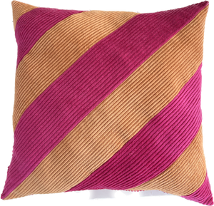 Cushion - Orange &amp; fuchsia stripes