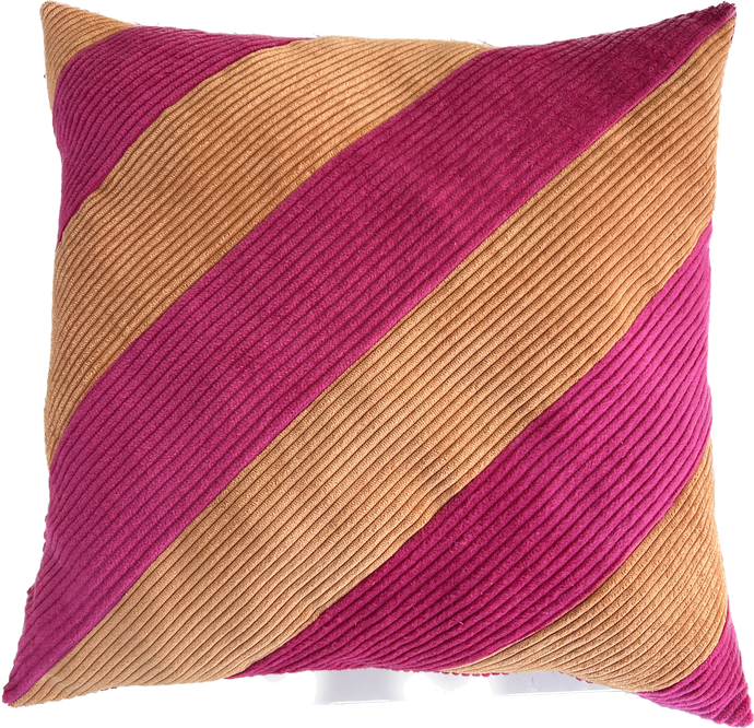 Cushion - Orange & fuchsia stripes
