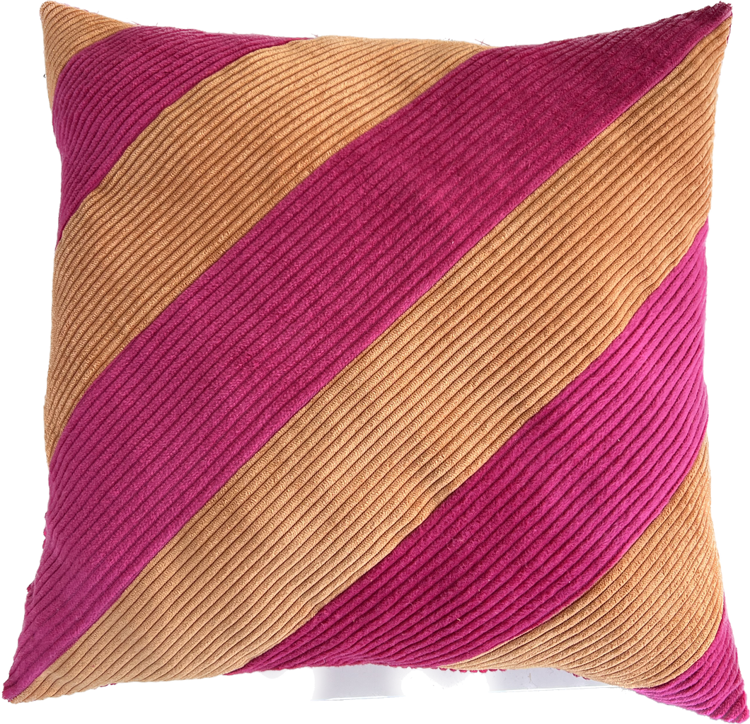 Coussin - Rayures orange & fushia