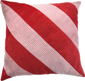 Coussin - Rayures rose & rouge