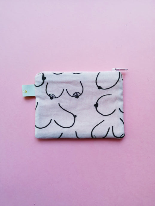 Pink tits coin purse