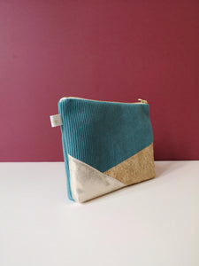 V pouch - Petrol blue