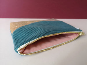 Pochette V - Bleu pétrole