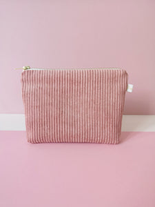 Pochette  V - velours rose