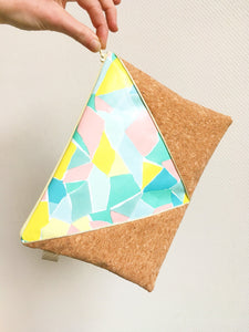 Pochette XL Triangle - couleurs pastel