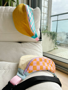 Banana - Damier rose & orange