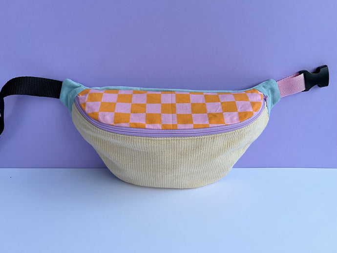 Banana - Damier rose & orange