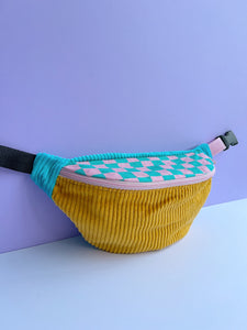 Banana - Damier bleu & rose